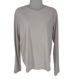 Lululemon Light Gray Rise and Run Long Sleeve Top Reflective‎ Size L Athleisure